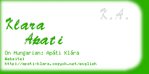 klara apati business card